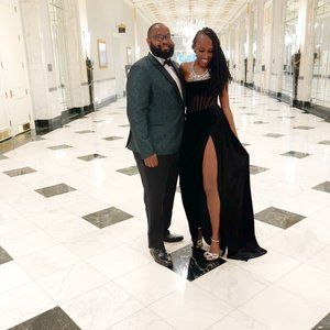 Miss Circle | Priya Black Corset Gown Draping